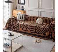 VanderHOME Bohemio Mantas para Sofa, Jarapas para Sofas, Funda de Sofá para Todas Las Estaciones, Colcha Multiusos para Sofas,Adecuada para Sofás, Camas, Viajes Al Aire Libre 180 * 130cm-Marrón