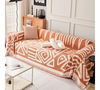 VanderHOME Bohemio Mantas para Sofa, Jarapas para Sofas, Funda de Sofá para Todas Las Estaciones, Colcha Multiusos para Sofas,Adecuada para Sofás, Camas, Viajes Al Aire Libre 180 * 230cm-Naranja