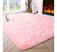 VanderHOME Color Sólido Alfombra De Felpa Esponjosa Shaggy De Felpa Suave para El Dormitorio De La Sala Alfombras De Sofá Alfombra Antideslizante y Esponjosa Rosa-80 * 160cm