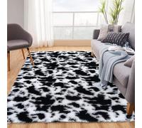 VanderHOME Color Sólido Alfombra De Felpa Esponjosa Shaggy De Felpa Suave para El Dormitorio De La Sala Alfombras De Sofá Alfombra Antideslizante y Esponjosa Color de vaca-160 * 230cm