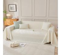 VanderHOME Comodidad Funda de Sofá Universal Cubre Sofas Suave y Fresco Manta Sofa Verano Multifuncional Transpirable Funda Protectora Sofa 210 * 340cm Beige-A