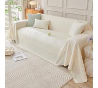 VanderHOME Comodidad Funda de Sofá Universal Cubre Sofas Suave y Fresco Manta Sofa Verano Multifuncional Transpirable Funda Protectora Sofa 210 * 420cm Beige-B