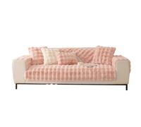 VanderHOME Felpa Conejo Funda Sofa Chaise Long 1 2 3 4 Plazas Protector Cubre Sofa,Funda de Sofa Súper Suave para Sala de Estar,Lavable a máquina y Muy cálido 70 * 70cm-Reposabrazos-Rosa(1 pc)