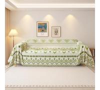 VanderHOME Funda de Sofá de Chenilla Suave, Manta Sofa Bohemia, Colcha Sofa, Colcha Multiusos para Sofas,Cubre Sofas con Borlas Decorativas para Sofás, Sillas y Camas 180 * 340cm-Verde