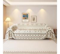 VanderHOME Funda de Sofá de Chenilla Suave, Manta Sofa Bohemia, Colcha Sofa, Colcha Multiusos para Sofas,Cubre Sofas con Borlas Decorativas para Sofás, Sillas y Camas 180 * 230cm-Caqui