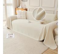 VanderHOME Funda Impermeable Sofa Suave Plaid Sofa Mantas Decorativas para sofás Dormitorio Sala de Estar Sencillo Diseño Resistente a Los Arañazos y Duradera 180 * 420cm-Beige