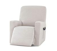 VanderHOME Funda Sillon Relax reclinable Elastica Completo Protector para Sillón Reclinable Cubierta Protectora Sillon Funda Universal Funda Sillon 1 Plaza Blanco