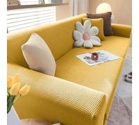 VanderHOME Funda Sofa 1 Plaza Moderna Antideslizante Cubre Sofas de Poliéster Jacquard Elástico Funda de Sofá para Sala Protector para Perros Mascotas (1 Plaza, Amarillo)