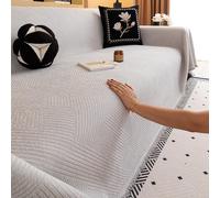 VanderHOME Funda Sofa 2 Plazas, Colcha Multiusos para Sofas, Plaid Sofa Transpirable, Grande, Manta Suave Multifuncional, Cálido 180 * 260cm-Gris Claro