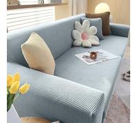 VanderHOME Funda Sofa 2 Plazas Moderna Antideslizante Cubre Sofas de Poliéster Jacquard Elástico Funda de Sofá para Sala Protector para Perros Mascotas (2 Plaza, Gris Claro)
