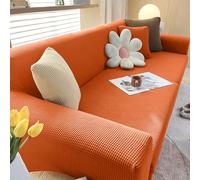VanderHOME Funda Sofa 2 Plazas Moderna Antideslizante Cubre Sofas de Poliéster Jacquard Elástico Funda de Sofá para Sala Protector para Perros Mascotas (2 Plaza, Naranja)