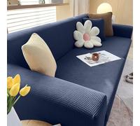 VanderHOME Funda Sofa 3 Plazas Moderna Antideslizante Cubre Sofas de Poliéster Jacquard Elástico Funda de Sofá para Sala Protector para Perros Mascotas (3 Plaza, Azul Marino)