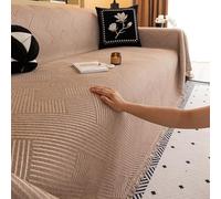 VanderHOME Funda Sofa 4 Plazas, Colcha Multiusos para Sofas, Plaid Sofa Transpirable, Grande, Manta Suave Multifuncional, Cálido 180 * 400cm-Curry