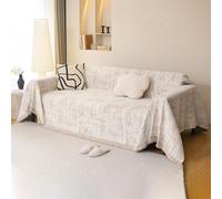 VanderHOME Funda Sofá Chenilla Reversible, Plaid Multifuncional, Anti Gatos, Manta Refrescante para El Verano, Colcha 180 * 300cm-Caqui