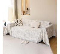 VanderHOME Funda Sofá Chenilla Reversible, Plaid Multifuncional, Anti Gatos, Manta Refrescante para El Verano, Colcha 180 * 150cm - Gris Claro