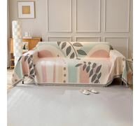 VanderHOME Funda Sofa, Cubre Sofas, Funda de sofá, Manta Cubre Sofa, Funda de sofá Chenille, Manta Sofá Multifunción 180 * 180cm-Hojas de Verano