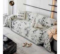 VanderHOME Funda Sofa, Cubre Sofas Reversible de Estilo Clásico,Four Seasons, Colcha Multiusos para Sofá, Manta de Sofá Resistente a Arañazos de Gato 180 * 280cm-Negro
