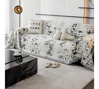 VanderHOME Funda Sofa, Cubre Sofas Reversible de Estilo Clásico,Four Seasons, Colcha Multiusos para Sofá, Manta de Sofá Resistente a Arañazos de Gato 180 * 280cm-Negro