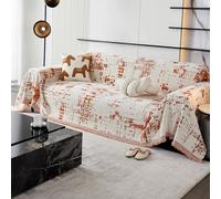 VanderHOME Funda Sofa, Cubre Sofas Reversible de Estilo Clásico,Four Seasons, Colcha Multiusos para Sofá, Manta de Sofá Resistente a Arañazos de Gato 180 * 420cm-Naranja