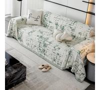 VanderHOME Funda Sofa, Cubre Sofas Reversible de Estilo Clásico,Four Seasons, Colcha Multiusos para Sofá, Manta de Sofá Resistente a Arañazos de Gato 180 * 420cm-Verde