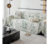 VanderHOME Funda Sofa, Cubre Sofas Reversible de Estilo Clásico,Four Seasons, Colcha Multiusos para Sofá, Manta de Sofá Resistente a Arañazos de Gato 180 * 380cm-Verde