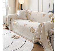 VanderHOME Funda Sofa,Cubre Sofas, Tela Cubre Sofa Four Seasons, Colcha Multiusos para Sofá, Plaid Sofa Decorativo,Elegante Estampado de Mariposas 180 * 180cm-Curry Oscuro