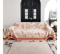 VanderHOME Funda Sofa, Funda de sofá de Chenilla,Four Seasons, Colcha Multiusos para sofá, Manta de Cama, Manta de Sofá Resistente a Arañazos de Gato 180 * 420cm-Naranja