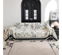 VanderHOME Funda Sofa, Funda de sofá de Chenilla,Four Seasons, Colcha Multiusos para sofá, Manta de Cama, Manta de Sofá Resistente a Arañazos de Gato 180 * 150cm-Negro
