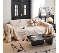 VanderHOME Funda Sofa,Funda de sofá de Chenilla Reversible, Cubre Sofa Chaise Longue, Funda de sofá Lavable para Todas Las Estaciones 180 * 300cm-Naranja