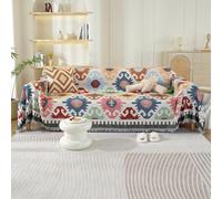 VanderHOME Funda Sofa, Manta de algodón extrasuave, Four Seasons Cubre Sofas, Colcha Multiusos para sofá, Mantas para Cama, Colcha 180 * 380cm-Geométrico clásico