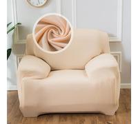 VanderHOME Funda Sofá Multiusos Todo El Año, Alta Elasticidad, Diseño Moderno con Protección Antidesgaste para Mascotas, Funda Sofa 1 Plaza, Sin Decoloración y Lavable (1 Plaza, Beige)