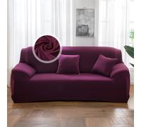 VanderHOME Funda Sofá Multiusos Todo El Año, Alta Elasticidad, Diseño Moderno con Protección Antidesgaste para Mascotas, Funda Sofa 3 Plazas, Sin Decoloración y Lavable(3 Plaza, Rojo Soja)