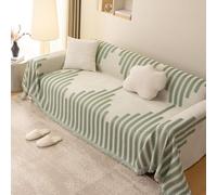 VanderHOME Funda Sofa, Plaid Sofa,Colcha Sofa,Funda de sofá de Chenilla Reversible, Funda de sofá Lavable, Manta Sofa Multifunción 180 * 380cm-Verde
