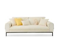 VanderHOME Fundas de Sofá de 1/2/3/4 Plazas, Fundas de Sofá Esquineras en Forma de L, Algodón Lavado con Agua,Funda Protectora Antideslizante para sofás 70 * 150cm-Beige-Respaldo(1 PC)