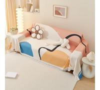 VanderHOME Fundas de Sofá Premium con Borlas - Manta Waffle, Transpirable, Resistente a Las Arrugas, Resistente a los Arañazos de Gato, Colcha Sofa Lavable a Máquina 180 * 420cm-Acuarela