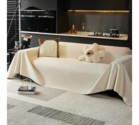 VanderHOME Fundas para Sofa, Funda Sofa Impermeable, Protector Antideslizante para Muebles, Adecuado para Mascotas niños 190 * 420cm-Beige