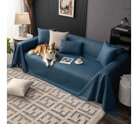 VanderHOME Impermeable Fundas de Sofá Suave Funda Sofa Verano Ajustables Antideslizante Sofa Cover Cubre Sofas Elástica para Mascotas Niños 210 * 90cm-Azul