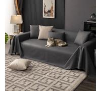 VanderHOME Impermeable Fundas de Sofá Suave Funda Sofa Verano Ajustables Antideslizante Sofa Cover Cubre Sofas Elástica para Mascotas Niños 210 * 180cm-Gris