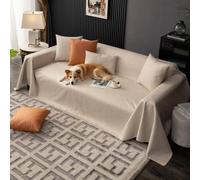 VanderHOME Impermeable Fundas de Sofá Suave Funda Sofa Verano Ajustables Antideslizante Sofa Cover Cubre Sofas Elástica para Mascotas Niños 210 * 260cm-Beige