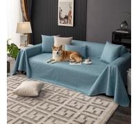 VanderHOME Impermeable Fundas de Sofá Suave Funda Sofa Verano Ajustables Antideslizante Sofa Cover Cubre Sofas Elástica para Mascotas Niños 210 * 90cm-Azul Claro