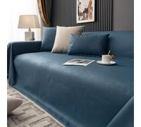 VanderHOME Impermeable Fundas de sofá Suave Proteger Muebles Extraíbles Funda de Cojín Ajustables Antideslizante Funda Cubre Sofá elástica para Mascotas niños 210 * 400cm-Azul