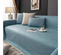 VanderHOME Impermeable Fundas de sofá Suave Proteger Muebles Extraíbles Funda de Cojín Ajustables Antideslizante Funda Cubre Sofá elástica para Mascotas niños 210 * 260cm-Azul Claro