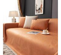 VanderHOME Impermeable Fundas de sofá Suave Proteger Muebles Extraíbles Funda de Cojín Ajustables Antideslizante Funda Cubre Sofá elástica para Mascotas niños 210 * 300cm-Naranja