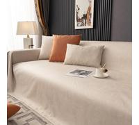 VanderHOME Impermeable Fundas de sofá Suave Proteger Muebles Extraíbles Funda de Cojín Ajustables Antideslizante Funda Cubre Sofá elástica para Mascotas niños 210 * 400cm-Beige