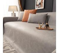 VanderHOME Impermeable Fundas de sofá Suave Proteger Muebles Extraíbles Funda de Cojín Ajustables Antideslizante Funda Cubre Sofá elástica para Mascotas niños 210 * 90cm-Gris Claro