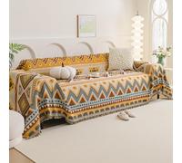 VanderHOME Manta grande para sofá de 3 plazas, tejida con borlas, transpirable, versátil, para sofás, manta grande para sofá, cama y sillón, 180 x 180 cm, estilo bohemio