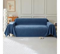 VanderHOME Manta Sofa Chenilla,Plaid Cama- Ultra Suave con Textura Espina de Pescado, Transpirable 4 Estaciones, Moderna y Confortable para Cama, Silla 230 * 420cm-Azul