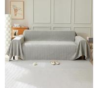 VanderHOME Manta Sofa Chenilla,Plaid Cama- Ultra Suave con Textura Espina de Pescado, Transpirable 4 Estaciones, Moderna y Confortable para Cama, Silla 230 * 380cm-Gris Claro