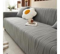 VanderHOME Moderna Fundas de sofá de Terciopelo Grueso, Funda Sofa 5 Plazas, Antideslizante, Antipolvo, elástico, para Perros, Gato, 1 Pieza (5 Plaza, Gris Oscuro)