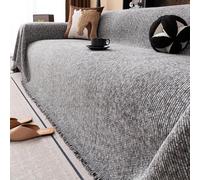 VanderHOME Plaid Sofa,Multifuncional Plaid Cama, Funda Cubre Sofa Suave y Delicada Al Tacto, Resistente a Los Arañazos y Duradera, Fundas Decorativas para Sofás 180 * 360cm-Gris